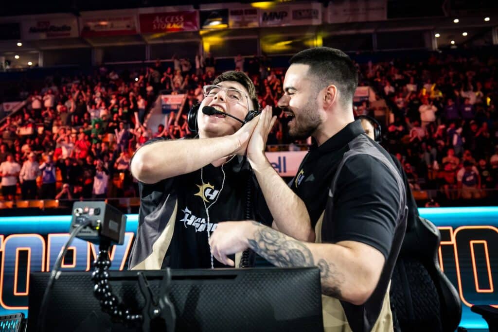 Image of Miami Heretics celebrating on stage at CDL Championship 2025