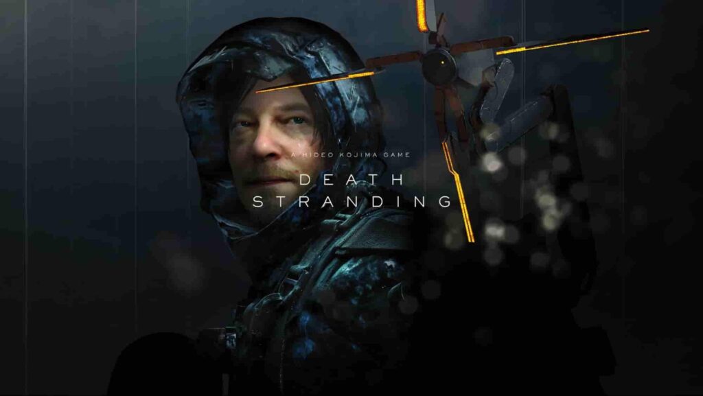 A dark, atmospheric digital artwork featuring a Sam Porter in armor, accompanied by a hovering drone with glowing accents.