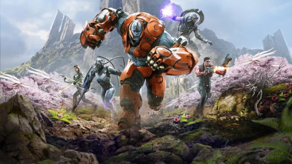 A group of armored futuristic characters of Paragon
