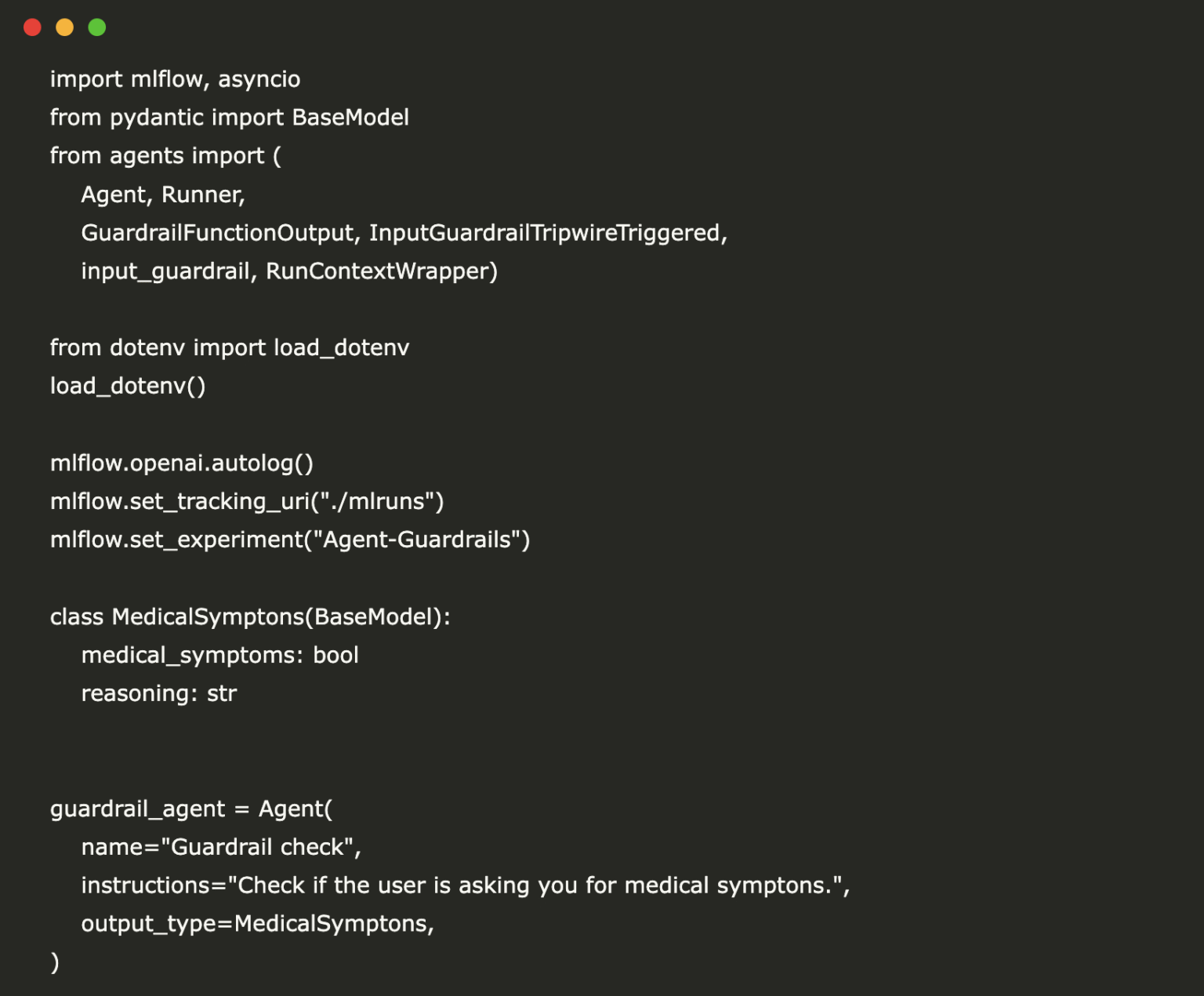 Tracing OpenAI Agent Responses using MLFlow
