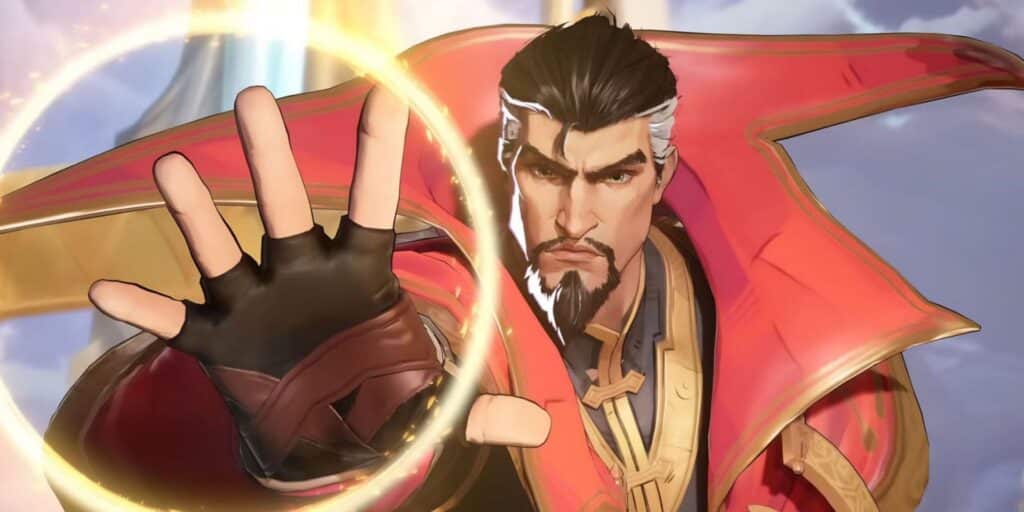 Doctor Strange casting a glowing magic circle from his hand