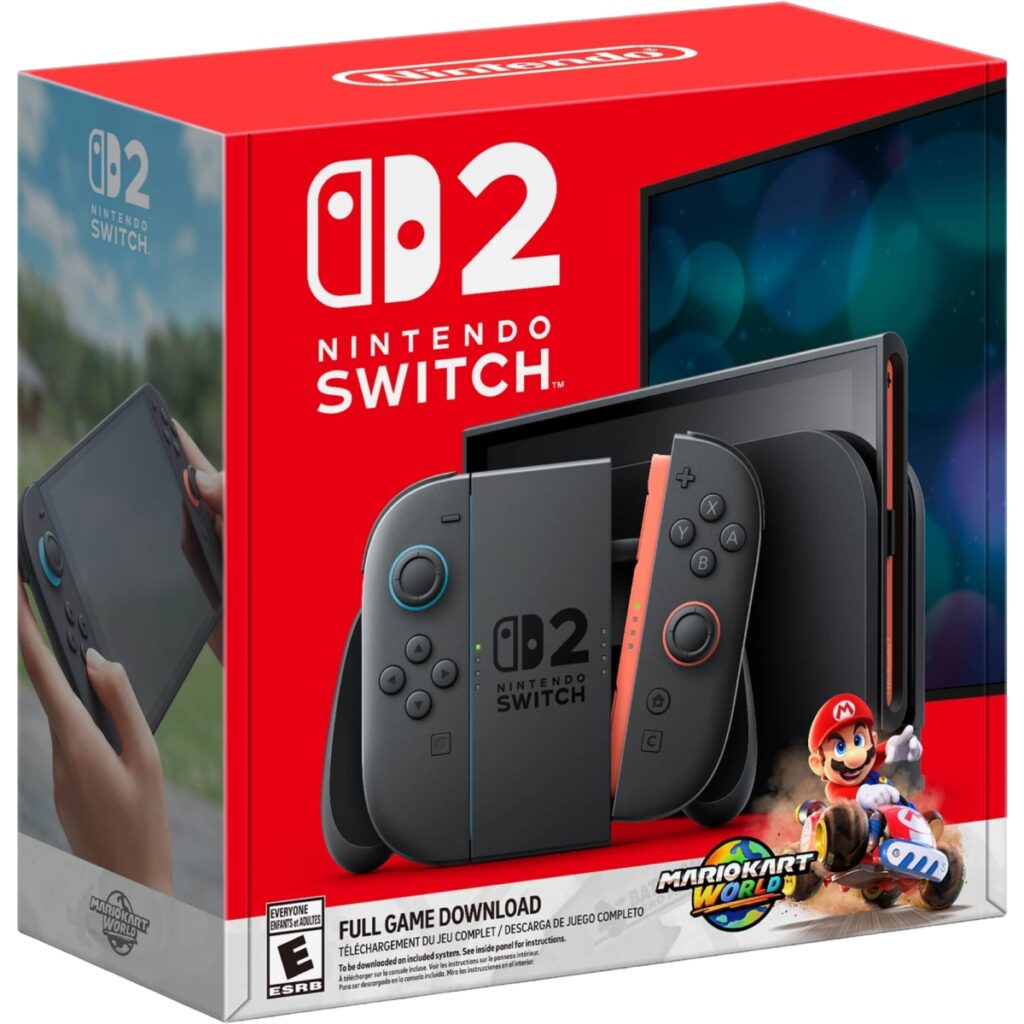 Nintendo Switch 2 box with vibrant red design