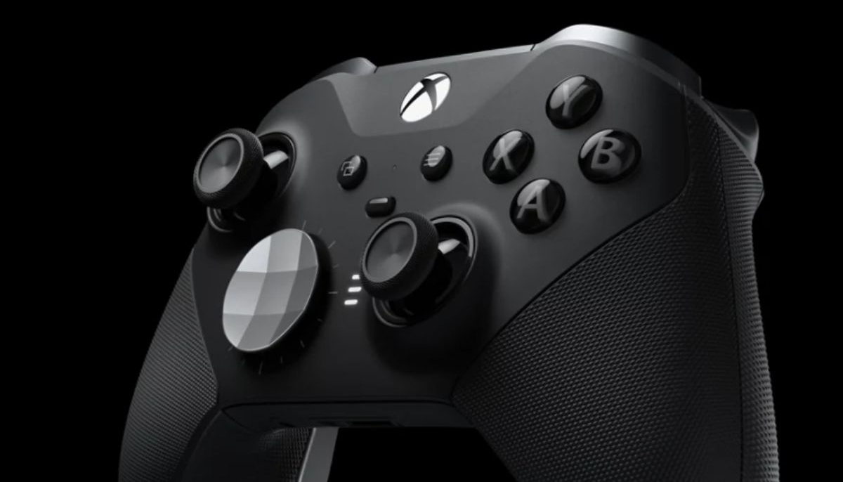 Close-up of a black Xbox Elite controller