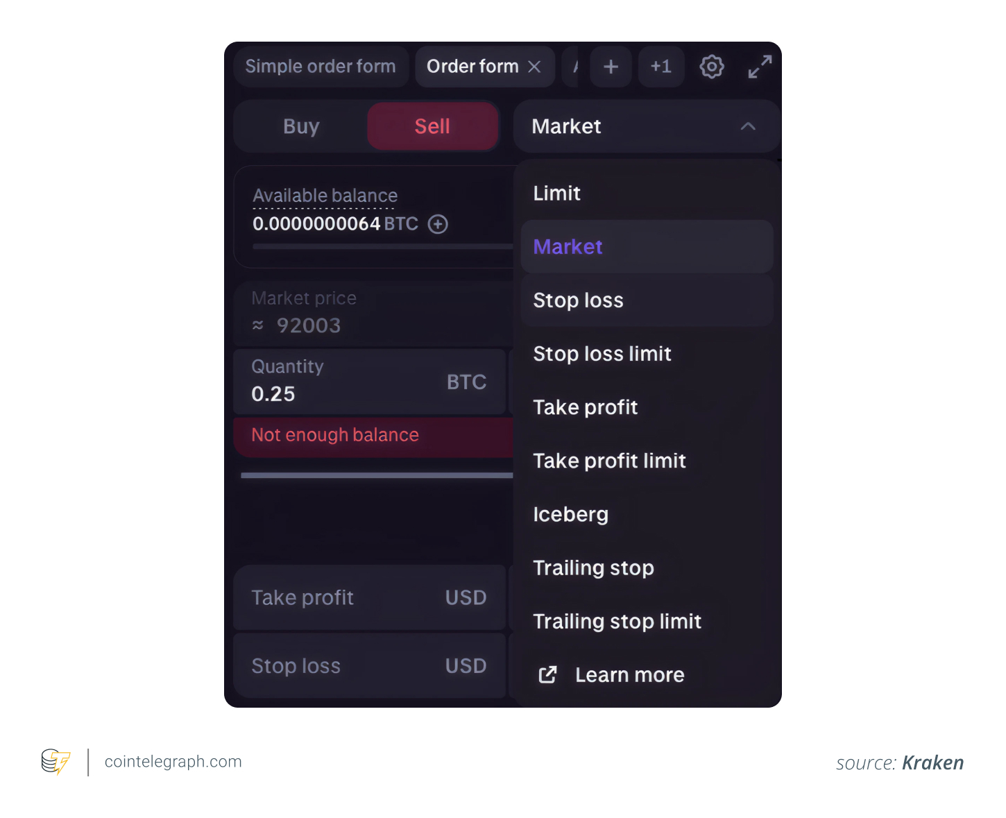 Set stop loss - Kraken example