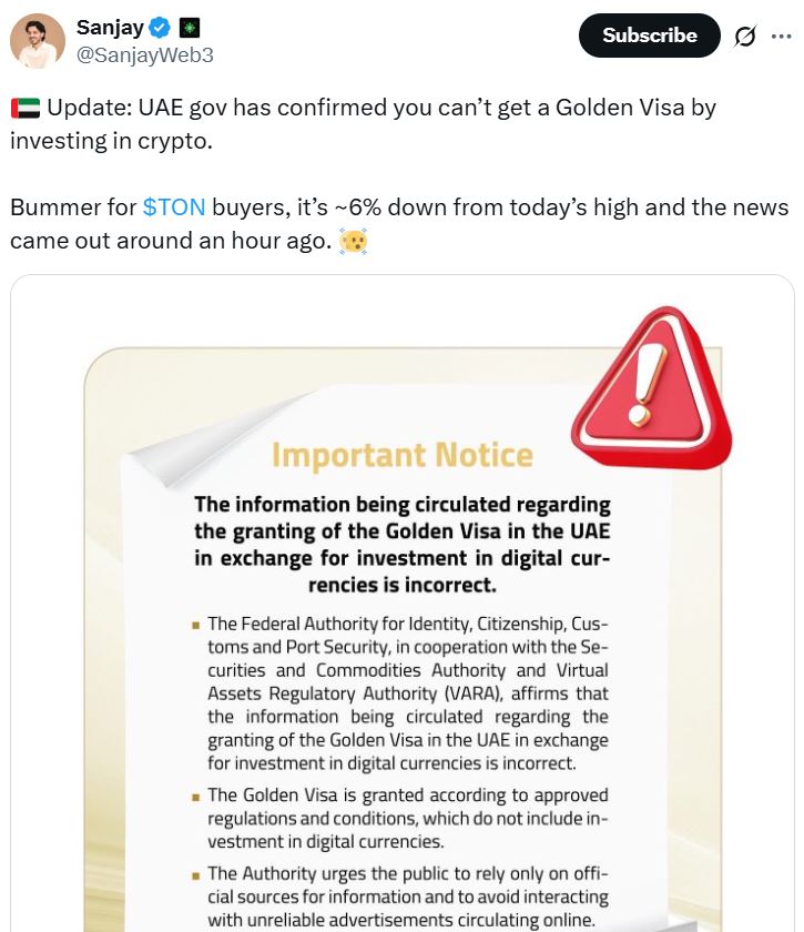 Cryptocurrencies, UAE, TON, Data