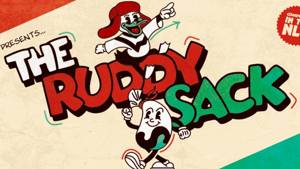 The Ruddy Sack NLC 2025 banner art with mascot and brand name key art