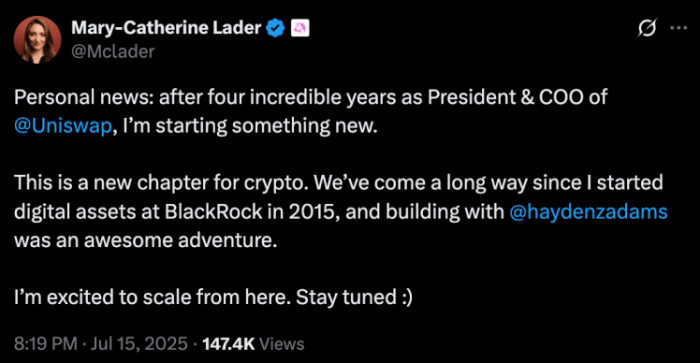 Mary-Catherine Lader post on X.