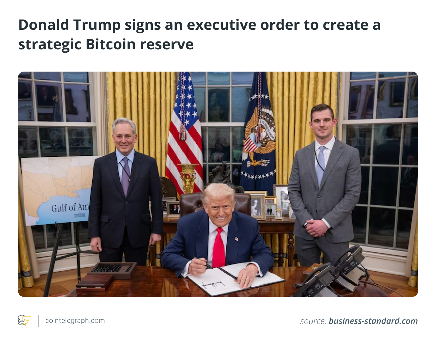 President Trump signing an Executive Order to create Strategic Bitcoin Reserve