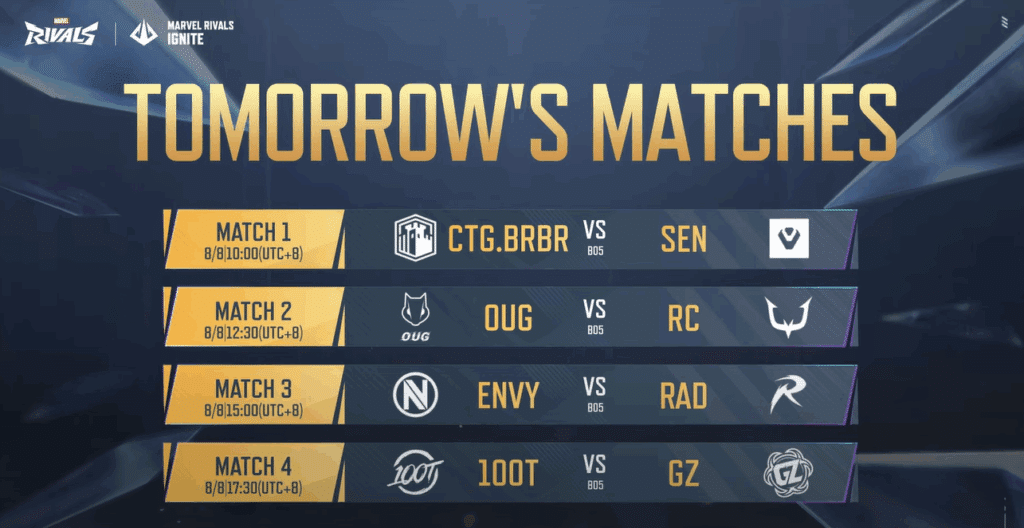 Marvel Rivals ignite Mid Season Finals August 8th 2025 schedule