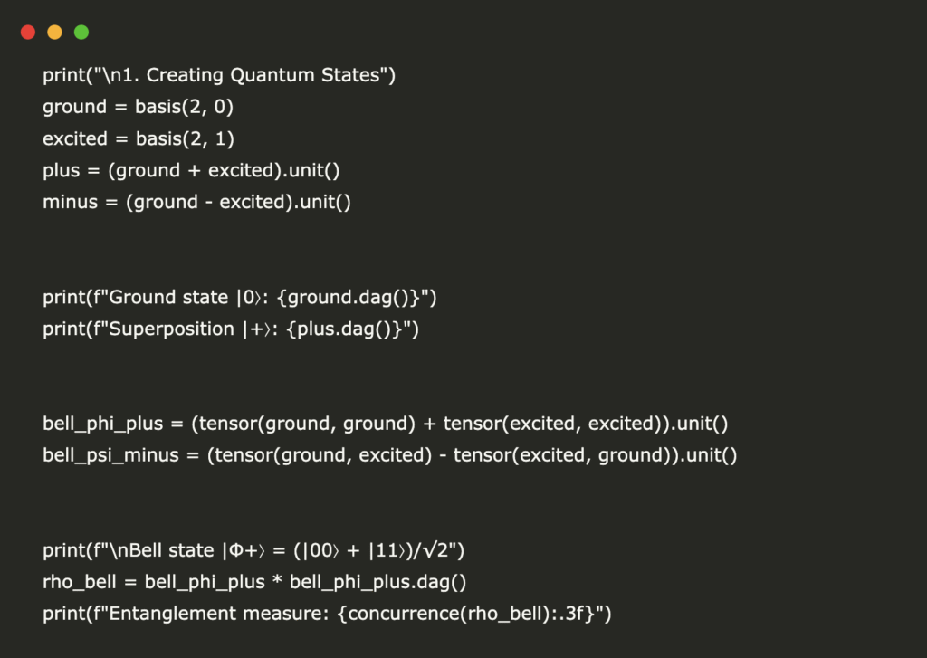 A Coding Implementation of Quantum State Evolution, Decoherence, and Entanglement Dynamics using QuTiP