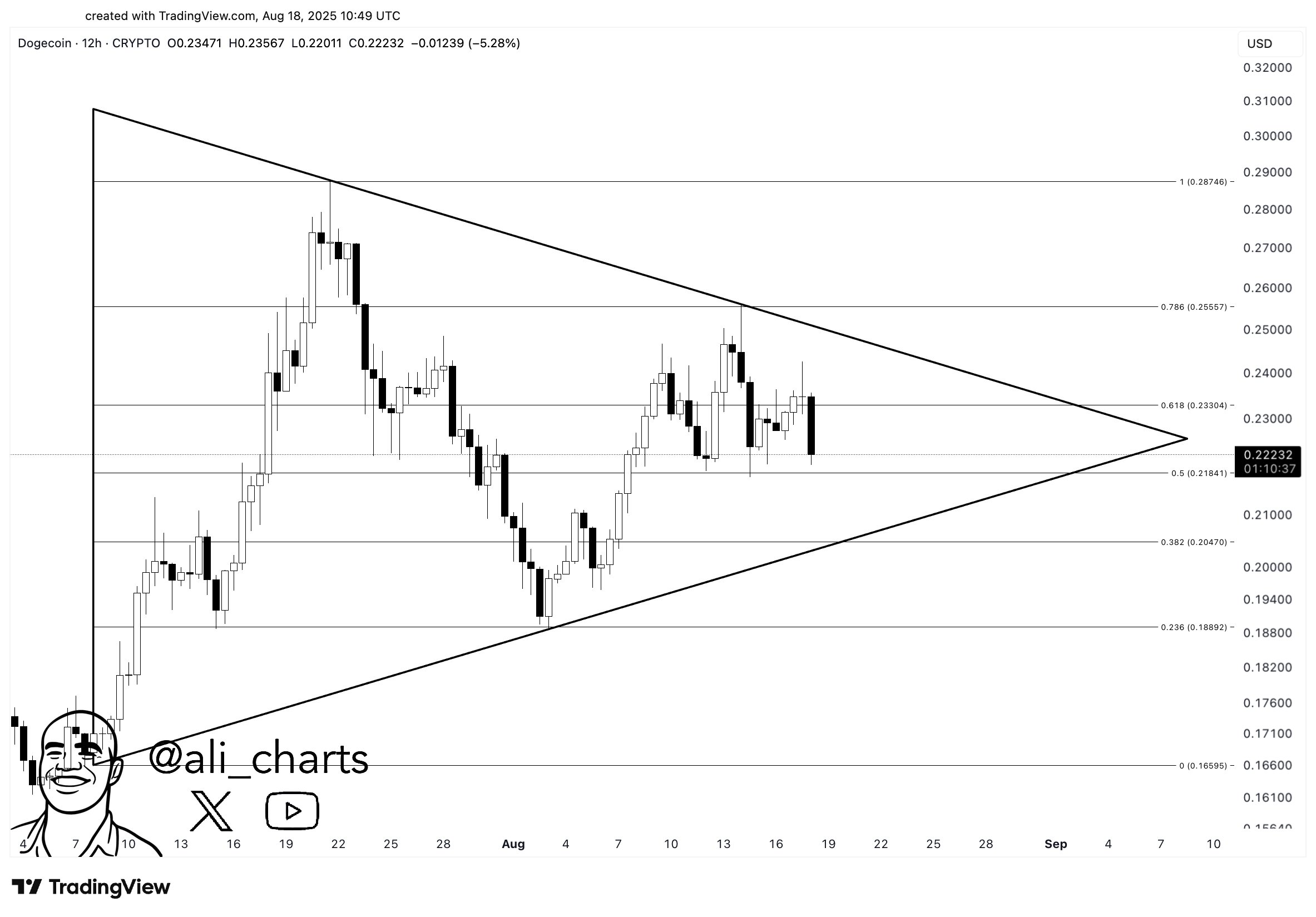 Dogecoin Symmetrical Triangle