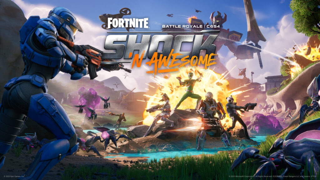 Fortnite Chapter 6 Season 4 Shock 'N Awesome Crossovers key art