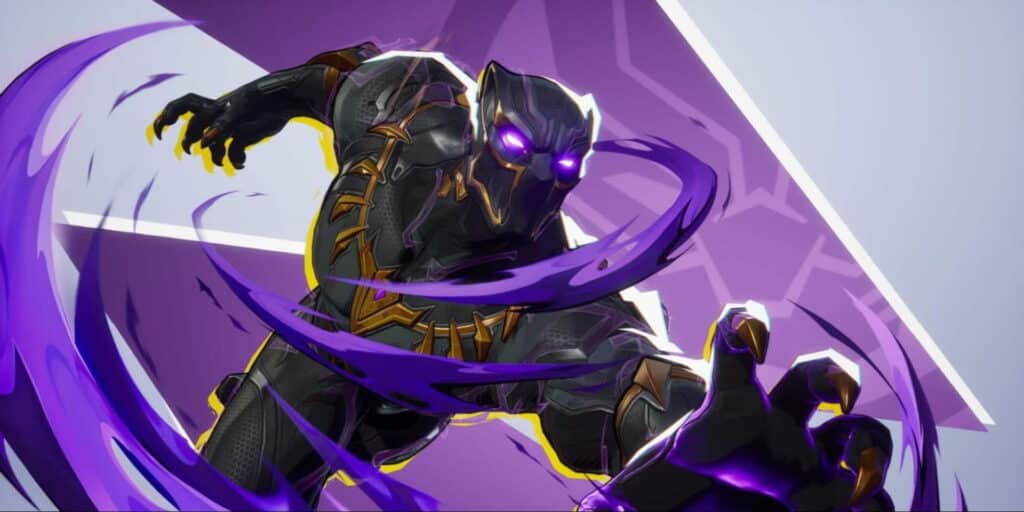 Black Panther ready for battle with purple energy claws