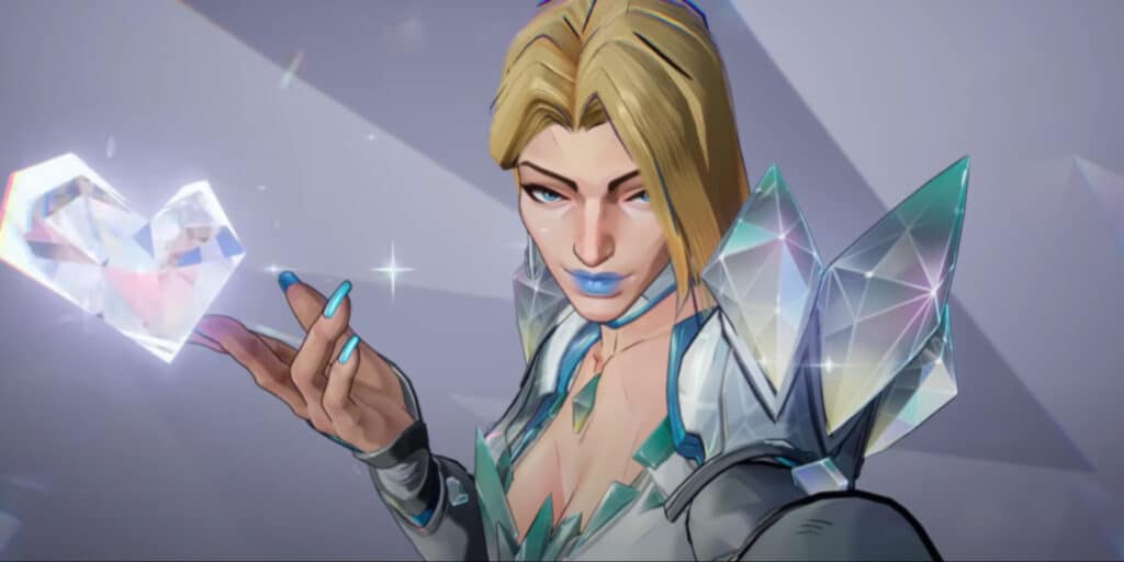 Emma Frost conjuring a crystal heart with her diamond powers