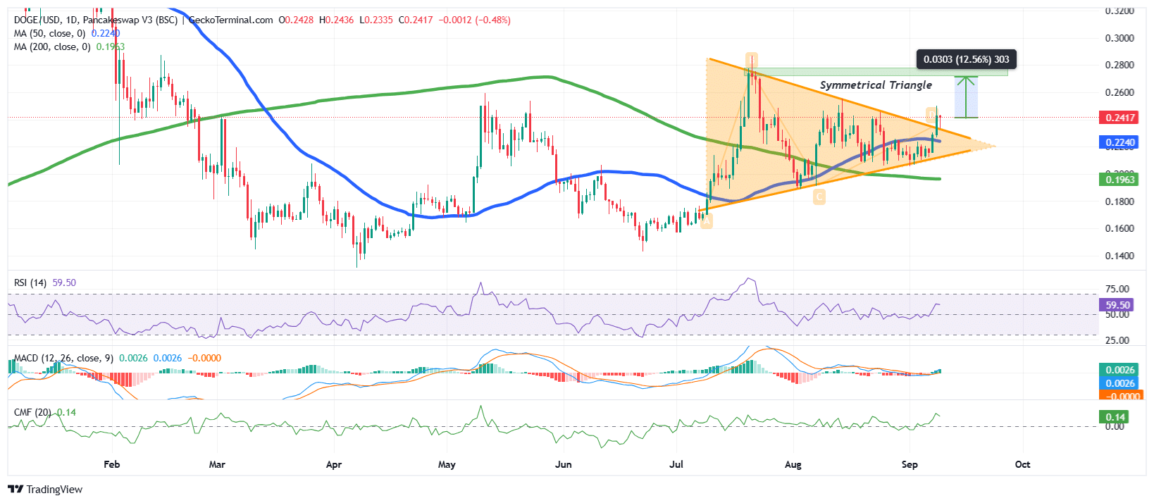Dogecoin Price Chart Analysis Source: GeckoTerminal