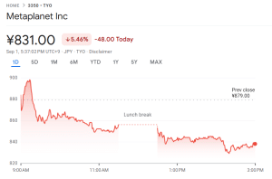Metplanet share price
