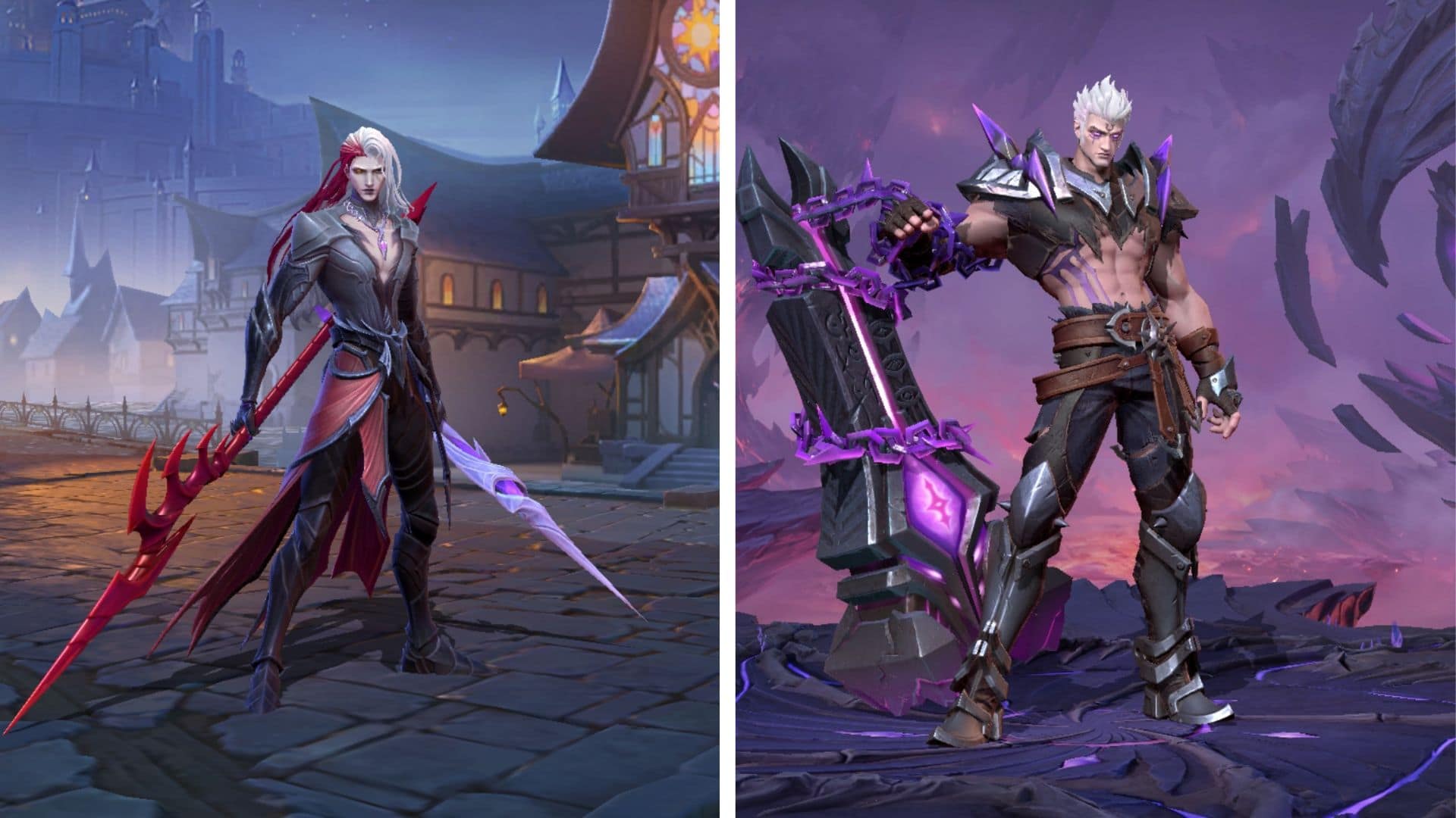 Split image of Arlott and Phoveus from MLBB