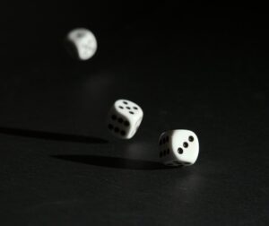 Dice on a black background