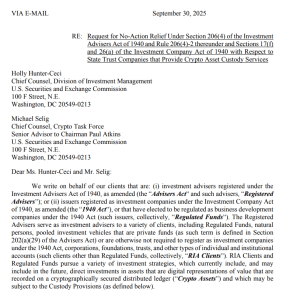 Letter sent to SEC asking for assurances