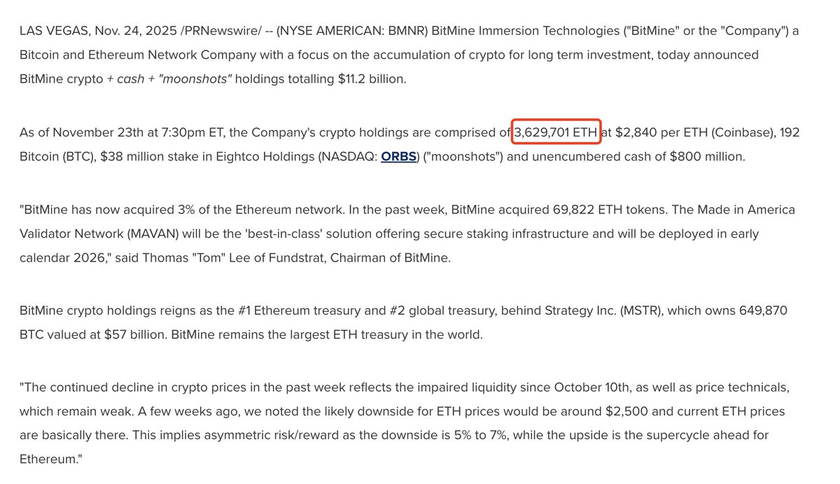 Bitmine Press Release | Source: Bitmine