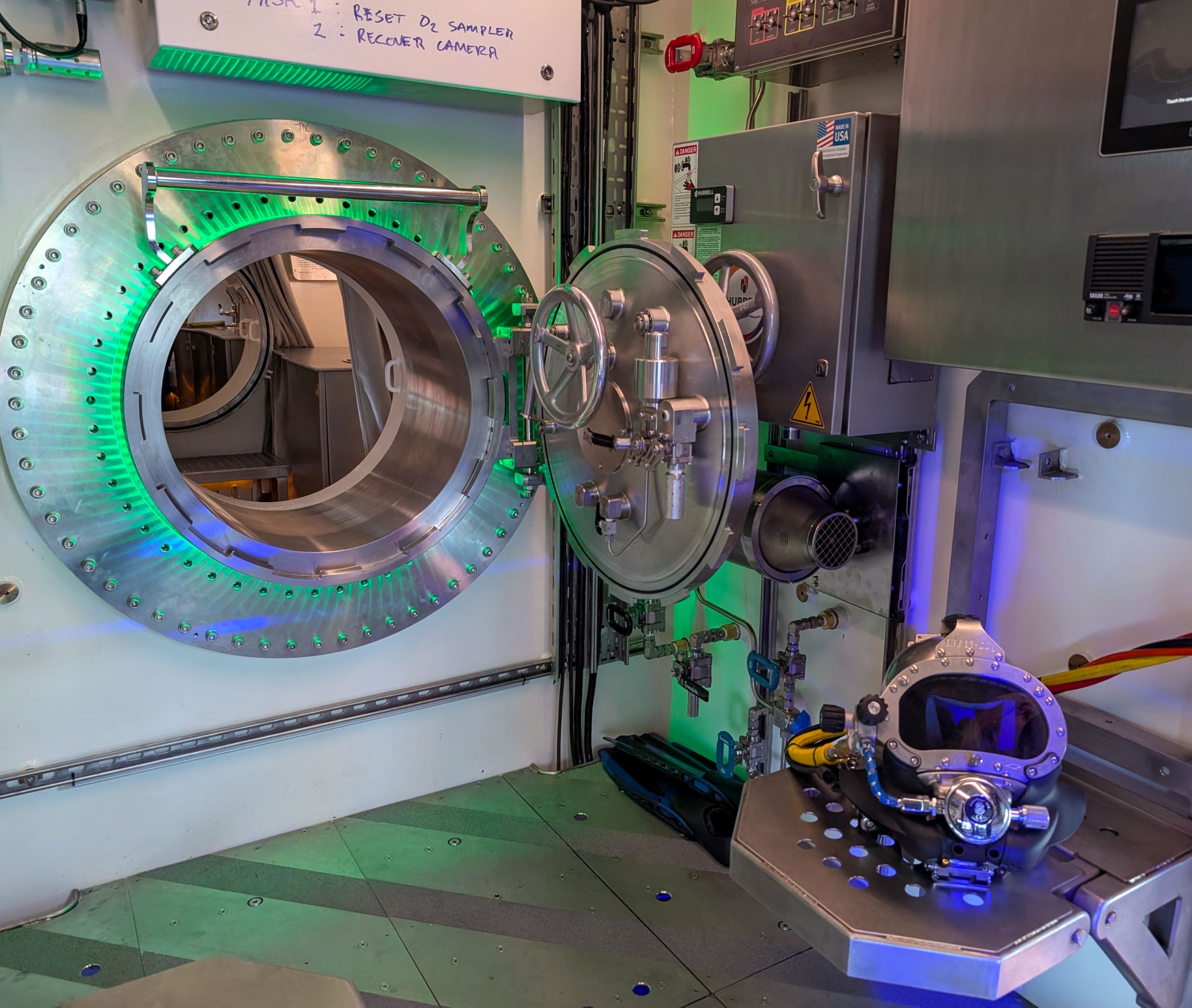 Vanguard subsea human habitat from the outside door.